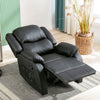 Lounge Recliner Chair PU Leather w/ Adjustable Legrest & Side Pocket, Black