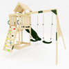 Garden Wooden Outdoor Playset Swing Set with Slide, Climbing Ladder, Telescope