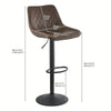 Set of 2 Black Bar Stools, Chicago, Faux Leather, swivel, height adjustable
