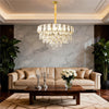 10-Lights Gold Crystal Chandelier Kitchen Island Pendant Light Entryway Hallway