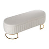 Teddy Velvet Upholstered Bench Bed End Window Seat Ottoman Storage Stool Bedroom