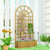 Wooden Raised Planter with Trellis, Raised Bed for Garden with Lattice and Drain
