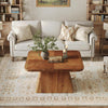 Square Solid Wood Coffee Table, 31.5 Inch Classic Center Table for Living Room