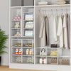 6PCS Stackable Foldable Boxes Trainers Organiser Clear Plastic Shoe Storage Box