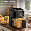 Air Fryer 5L Digital Large Transparent Multifunction Oven Cooker 1800W Oil Free