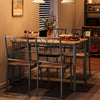 Dining Table and Chair Set,Kitchen Table Set for 4,Rustic Brown Wood&Metal Frame
