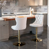Velvet Swivel Bar Stools Set of 2 Swivel Kitchen Barstools Bar Chairs Grey Black