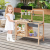 Mud Kitchen for Kids Outdoor Patio Wooden Pretend Play Kitchen with Sink