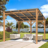 3x3.65m Lean-to Hardtop Gazebo Outdoor Wood Cedar Wall Mounted Pergola for Patio