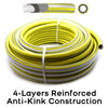 30M GARDEN HOSE PIPE REEL & FITTINGS REINFORCED TOUGH OUTDOOR HOSEPIPE Yellow