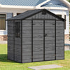 Plastic Sheds Outdoor Garden Shed 8x4FT Wood Grain Utility Tool Storage House