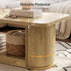 120CM Rectangular Coffee Table Wooden Center Table with Storage for Living Room