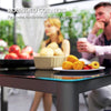 Outdoor Dining Table with Glass Top Aluminium Frame for Balcony, Patio, Grey