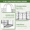 COSTWAY 220 cm Tall Garden Arch with Lockable Gate