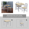 Solid Wooden Dining Table and 2 4 Chairs Set Home Kitchen Furniture