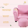 Kids Sofa Chair Seat Childrens Armchair Footstool Playroom Bedroom Pink