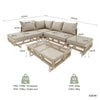 Modular Outdoor Sofa Set w/ Glass Table, Rope-Woven, Garden Patio Furniture Set