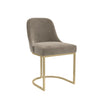 Set of 2 Mink Velvet Dining Chairs with Gold Legs - Callie CAL005