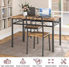 5Pcs Dining Table Set for 4,Rustic Brown Wood&Metal Frame Kitchen Table&Chairs