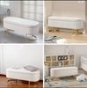 Beige Storage Bench with Lid | Upholstered Bed End Ottoman Footstool Seat