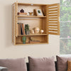 Bamboo 2 Door Bathroom Wall Cabinet Cupboard Kitchen Office Shed Lockabl Storage