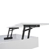 High Gloss White Coffee Table w/ Lift Top, 360° otation, Hidden Storage & Drawer