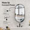 Oval Medicine Cabinet with Lights Bathroom Medicine Cabinet with Mirror 3 Light