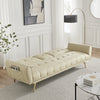 Sofa Bed 3 Seater Faux Leather Click Clack Couch Cup Holders Grey Cream Black