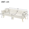Fabric Sofa Bed Love Seat Sofa Settee Couch with Metal Legs & Cushions White