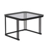 Square Nesting Coffee Table Set of 2 Stacking Side Tables with 2 Drawers Storage