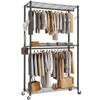 Heavy Duty Metal Double Rail Clothes Garment Hanging Rack Shelf Display Stand UK