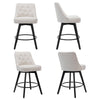 2PCS Swivel Bar Stools Counter Height Upholstered Kitchen Island Chairs w/ Backs