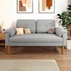 2-Seater Sofa Small Fabric Couch Armrest Side Pocket Modern Living Room
