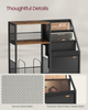 VASAGLE Record Player Stand, 3-Tier Side Table, Vinyl Record Storage up to 140 A