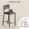 Counter Height Bar Stools Set of 2/4, Modern Faux Leather Bar Chairs with Back