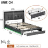Ottoman Storage Bed Frame with Hydraulic and Drawers 5 ft King Upholstered Bed
