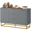 Sideboard Storage Cabinet with Adjustable Shelves, Grey