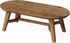 120CM Solid Wood Oval Coffee Table Modern Accent Center Table for Living Room