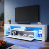 White TV Stand TV Cabinet High Gloss Doors with RGB LED Lights Cupboards 180cm