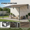 3.4 x 3 m Lean-to Pergola, Wall-Mounted Hardtop Gazebo with Polycarbonate Roof