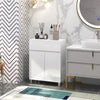 kleankin High Gloss Bathroom Floor Cabinet Storage Cupboard with Drawer