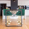 2x Breakfast Bar Stools Velvet Kitchen Counter Chair Lift Chrome Base Pub Restur