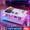 High Gloss LED Coffee Table With Storage 4 Drawers Modern Living Room Oxebnievwb