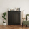 Radiator Cover Vertical Slat Modern Stylish MDF Wood White Black Cabinet Shelf