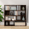 Smoked Oak Engineered Wood Book Cabinet - Multifunctional Room Divider and W9C8