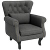 Wingback Armchair, Chesterfield-style Accent Chair, Dark Grey