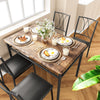 Dining Table and 4 Chairs Set for 4-6 People, Backrests and Upholstered Seats