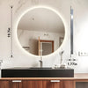 Round LED Bathroom Wall Mirror Demister Illuminated Light Up 500x500 Waterproof