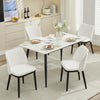 2-Piece Dining Chairs w/ Linen or Velvet Padded Seats, Wood Legs+High Back