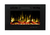 2026 TRUFLAME™ 26 INCH WIDE LED FLAMES BLACK GLASS WALL MOUNTED ELECTRIC FIRE